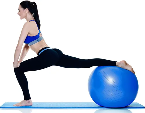 Miniatura 2 de YogaAccessories Pelota de yoga suiza antiestallido y antideslizante para núcleo, equilibrio y ejercicio Azul
