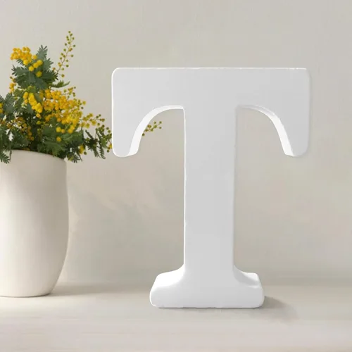 Miniatura 22 de Letras de madera de 4.3 pulgadas, letras blancas de madera sin terminar para injerto, letras de madera para decoración de pared, letras pie