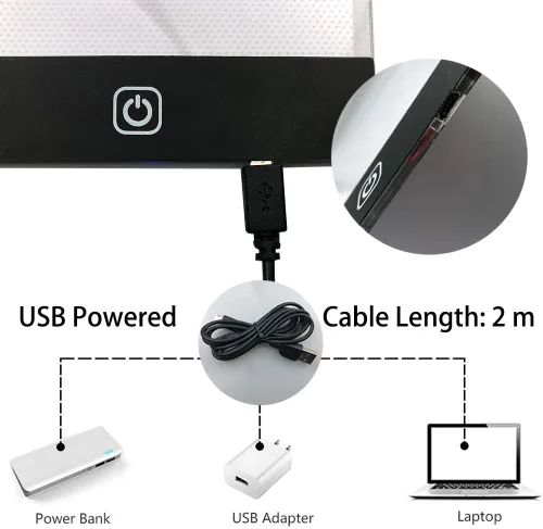 Miniatura 3 de Kit de almohadilla de luz A3 con soporte de metal - Mesa de luz LED Sponake para pintura de diamantes - Caja de luz de trazado alimentada por USB