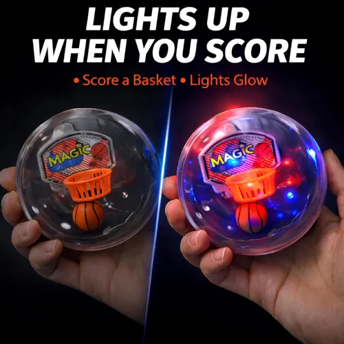 Miniatura 3 de Liberty Imports Paquete de 12 mini baloncesto electrónico de mano para disparar y puntuar juego de aro con luces LED y sonidos, juguetes a granel