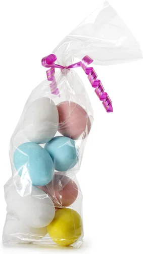Miniatura 4 de Bolsas de celofán Morepack, 200 bolsas transparentes de 3 x 11 pulgadas, con lazos giratorios para amarrarlas, para guardar caramelos y galletas