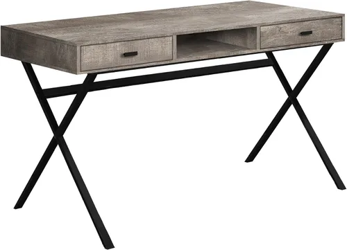 Miniatura 6 de Monarch Specialties Mesa para laptop con cajones y estante abierto, escritorio de escritura, patas resistentes de metal, 48 pulgadas de largo