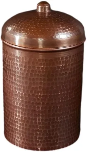 Sertodo Copper Recipiente de compost de cocina | Calibre pesado, martillado a mano, 100% cobre puro, elegante y sostenible (2 cuartos de galón,