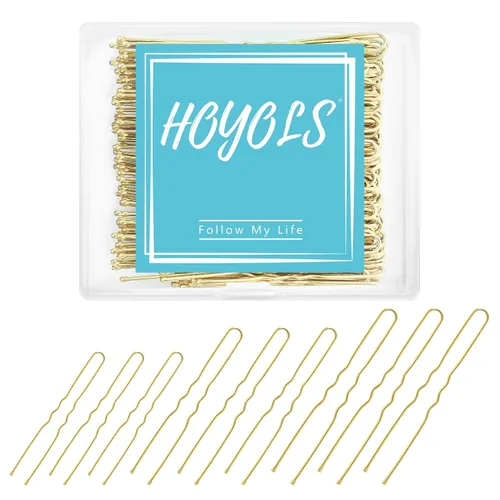 Miniatura 10 de HOYOLS Alfileres de pelo en forma de U, varios tamaños, clips de metal de sujeción segura, diseño prensado con puntas de bola para mujeres y niñas