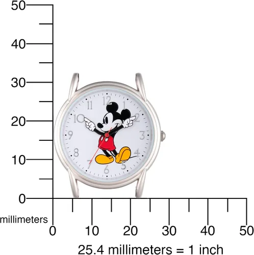 Miniatura 5 de Disney Mickey Mouse Adult Classic Cardiff Articulating Hands Analog Quartz Leather Strap Watch
