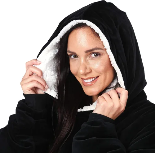 Miniatura 6 de THE COMFY Original - Manta de forro polar de microfibra con forro sherpa, diseño de gran tamaño con capucha y bolsillo de Shark Tank