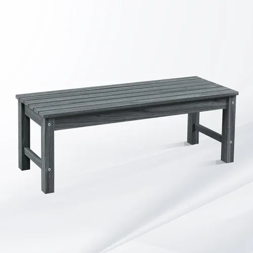 Miniatura 22 de Psilvam Banco para exteriores, banco de porche de madera de polietileno para dos personas, banco de jardín resistente a la intemperie que nunca se