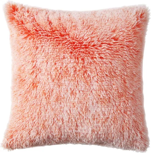 Miniatura 13 de DECOBIRD Funda de almohada de 18 x 18 pulgadas, extra suave, lumbar, peluda, de piel sintética, decoración del hogar, funda de cojín de doble cara