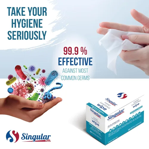 Miniatura 3 de Singular Wipes - Toallitas desinfectantes para manos, tamaño de viaje, 30 unidades envueltas individualmente, aroma cítrico fresco, hidratante