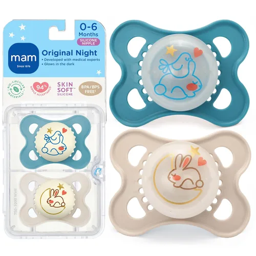 Miniatura 10 de Chupete MAM ortodóntico nocturno que brilla en la oscuridad, unisex, de 0 a 6 meses (2 unidades)