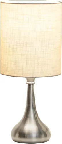 Miniatura 8 de Lámpara de mesa con control táctil, lámpara de noche regulable de 3 vías, lámpara de luz simple con pantalla de lámpara blanca y base de metal