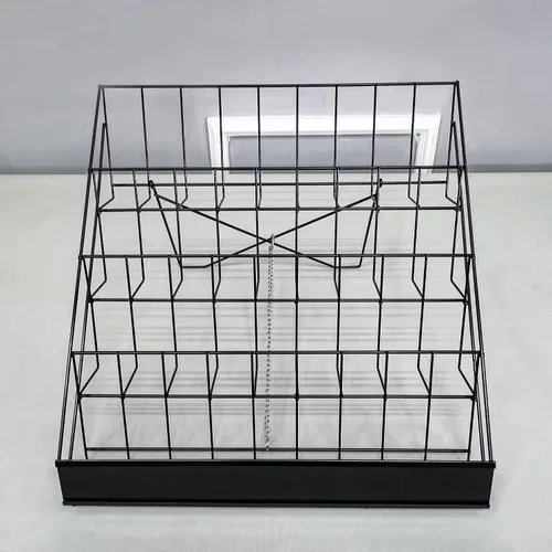 Miniatura 4 de FixtureDisplays® Estante de exhibición de alambre de 4 niveles de 18" para folleto de literatura, soporte de revista, estante de mesa, estantes