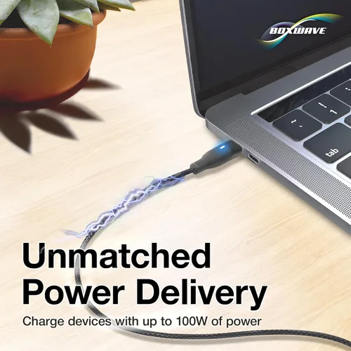 Miniatura 5 de BoxWave Cable compatible con GameSir X2 (2021) - MagnetoSnap PD AllCharge Cable (100W), imán PD 100W cable de carga USB tipo C Micro USB - Negro