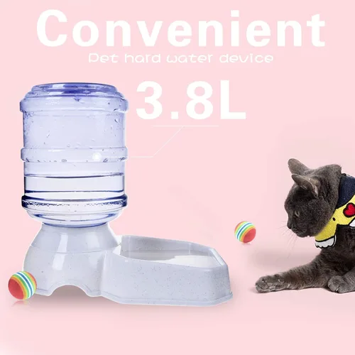 Miniatura 7 de Estación dispensadora de agua para mascotas – 1 galón de agua de reposición para mascotas para perros, gatos, animales, fuente de agua por gravedad