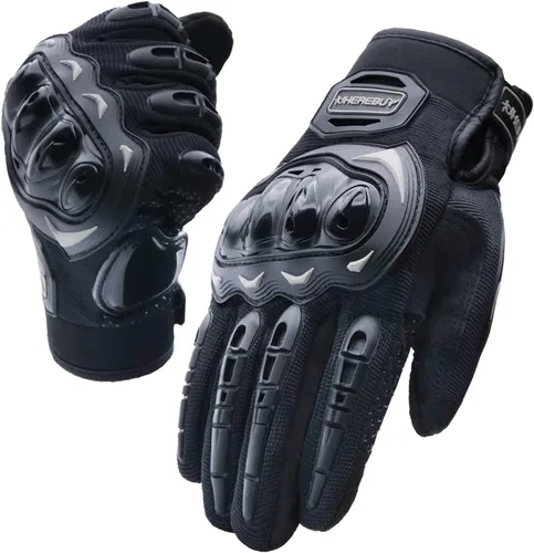 Guantes de Motocicleta con Pantalla Táctil de Dedo Completo Guantes de Equitación con Protección de Nudillos para Hombres y Mujeres para Conducción