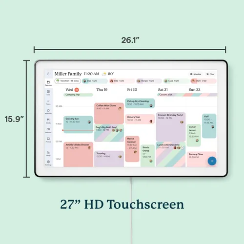 Miniatura 6 de Skylight Calendar Max: Calendario digital inteligente de 27 pulgadas y tabla de tareas, organizador familiar con pantalla táctil interactiva, Carbón