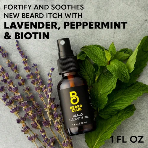 Miniatura 7 de The Beard Club Spray de vitamina de biotina para el crecimiento del vello facial, fórmula natural para una barba más completa y gruesa, fácil
