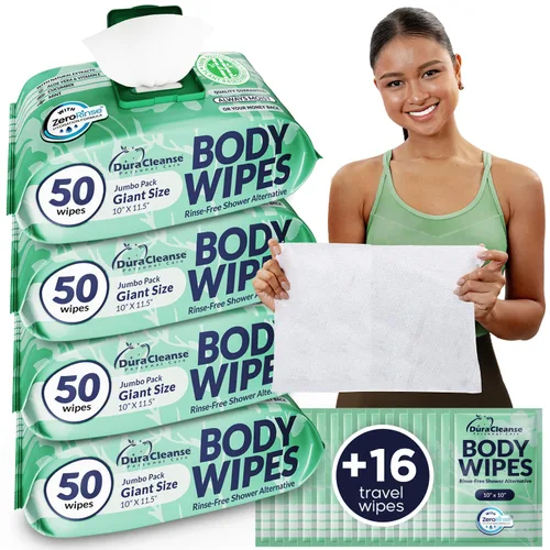 Miniatura 8 de DuraCleanse - Toallitas de limpieza corporal sin enjuague para adultos, extragruesas y desechables para incontinencia y campamento, 100 toallitas XL