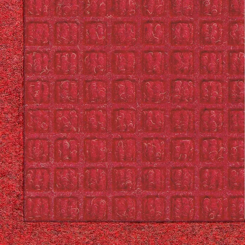 WaterHog Fashion Mat | Tapete de entrada de grado comercial con borde de tela – Interior/exterior, de secado rápido, resistente a las manchas (rojo