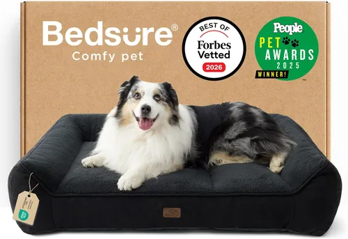 Miniatura 30 de Bedsure Cama ortopédica para perros de tamaño mediano, camas extra gruesas de apoyo para perros medianos con funda impermeable lavable, cómodo sofá