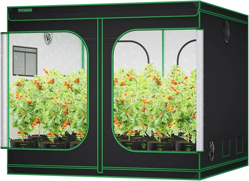 VIVOSUN S888 - Tienda de campaña de cultivo de 8 x 8, 96 x 96 x 80 pulgadas, Mylar de alta reflexión con ventana de observación y bandeja de piso