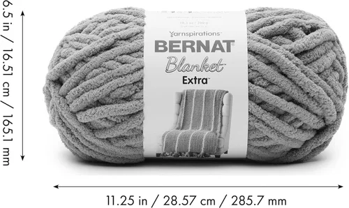 Miniatura 11 de Bernat - Estambre para mantas Extra Negro, 2 paquetes de 300g/10.5 onzas, poliéster, #7, jumbo, tejido de punto/ganchillo