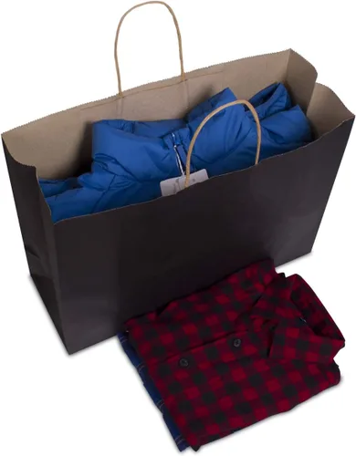 Miniatura 5 de Bolsas de papel cartón BagDream de 40x15x30cm, 100 unidades, con asas, bolsas de compra, para regalo, al por mayor, bolsas de papel grandes Negro