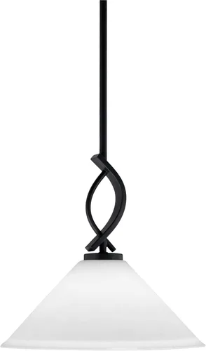 Miniatura 7 de Toltec Lighting Cavella Stem Colgado Mini colgante, acabado grafito, vidrio de muselina blanca de 4 pulgadas