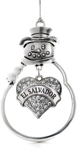Miniatura 197 de Colgante de plata con diseño de Detroit con forma de corazón y muñeco de nieve con circonitas cúbicas