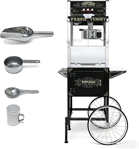Miniatura 14 de Máquina comercial para hacer palomitas de maíz con hervidor de acero inoxidable de 10 onzas, máquina de palomitas de maíz para encimera de 850 W