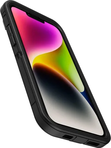 Miniatura 4 de OtterBox Funda para iPhone 14 Plus Defender Series, color negro, resistente y duradera, con protección de puerto, incluye soporte de clip para funda