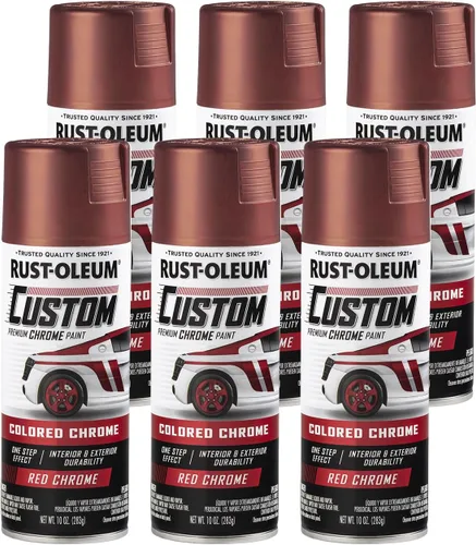 Miniatura 6 de Rust-Oleum 340457-6PK Pintura en aerosol cromada personalizada automotriz, 10 onzas, azul, paquete de 6 Cromo azul