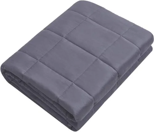 Miniatura 12 de Weighted Idea - Mantas con peso para adultos (Gris oscuro, 48 x 72 pulgadas, 12 libras) Manta individual transpirable con cuentas de vidrio premium
