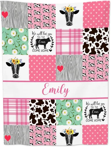 Miniatura 10 de Manta de bebé personalizada para niñas, manta de bebé personalizada con nombre, manta suave con nombre personalizado, manta de guardería rosa Tema