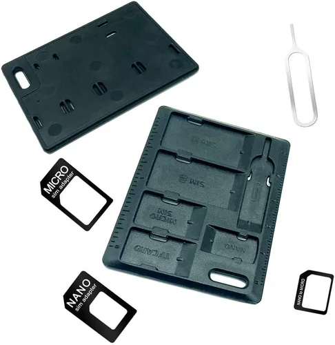 Miniatura 6 de Paquete de 2 soportes para tarjetas SIM con pasadores de abrede bandejas, juego de herramientas de almacenamiento de tarjetas para tarjetas