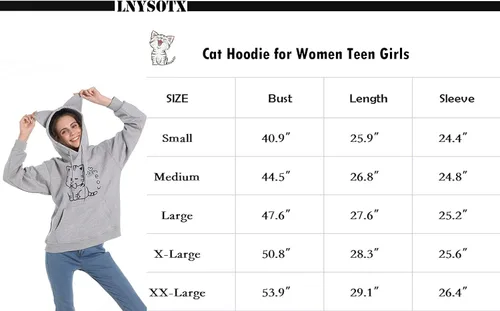 Miniatura 7 de Sudaderas con capucha para gatos para mujeres y niñas