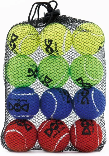 Miniatura 11 de INSUM Pelotas de tenis para perros, paquete de 12 pelotas duraderas no tóxicas de juguetes para perros al aire libre con bolsa de malla, certificado