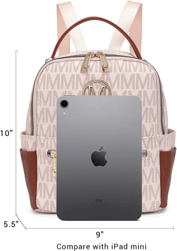 Miniatura 6 de MKP - Mochila pequeña para mujer y mujer, con múltiples bolsillos, con bolsillo frontal con cremallera, Rosado, Mochilas Daypack