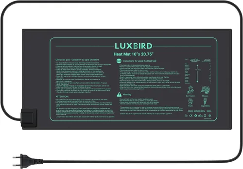 LUXBIRD Alfombrilla térmica impermeable duradera de 10 x 20.75 pulgadas, almohadilla térmica hidropónica cálida para germinación de plantas de