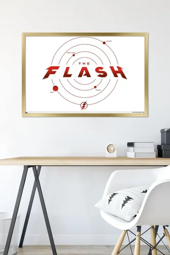 Miniatura 6 de Trends International DC Comics Movie The Flash - Póster de pared de la línea de tiempo Versión con marco dorado