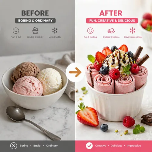 Miniatura 7 de Máquina para hacer helados, máquina para hacer helados en casa, sin lácteos y congelado, máquina de helado de encimera sin electricidad con pala