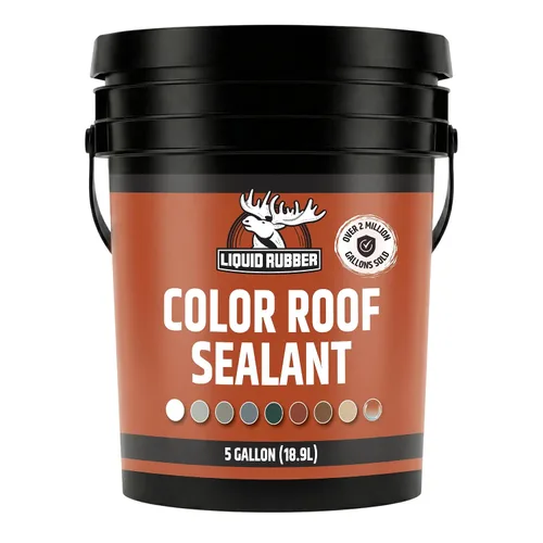 Liquid Rubber Sellador Impermeable de Color - Revestimiento Elastomérico para Techos Planos o Inclinados y Cimientos - Pintura de Bricolaje y