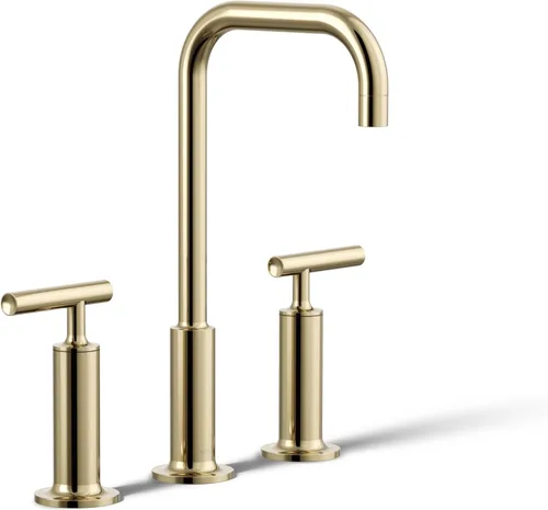 Miniatura 43 de KOHLER K-14408-4-2MB Purist - Grifo de lavabo de baño generalizado, 3 agujeros, manijas de palanca alta generalizadas y boquilla de cuello de cisne