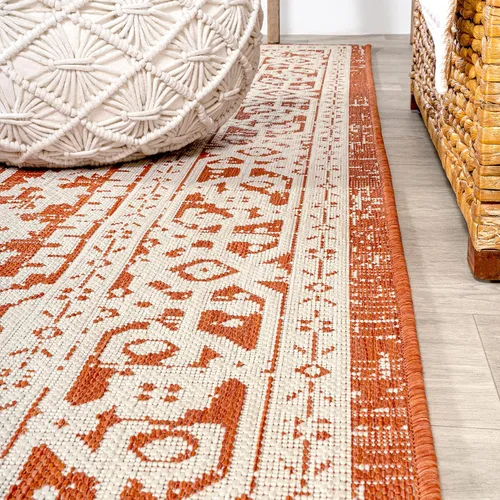 Miniatura 81 de Eyely BMS101D-28 - Alfombra de pasillo con textura de medallón de Santa Mónica Slesi, para interiores y exteriores, estilo costero, bohemio, Gris