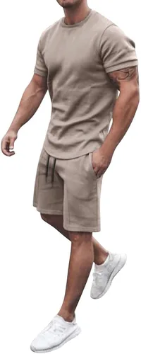 Conjunto deportivo de verano de 2 piezas para hombre, camisetas de manga corta y pantalones cortos, conjunto deportivo deportivo deportivo