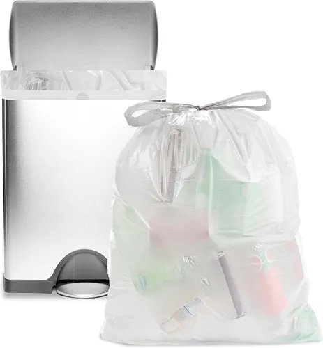Miniatura 4 de Commander - Bolsas de basura blancas con cordón para cocina de 13 galones, 0.7 milésimas de pulgada de grosor y alto, 24 x 25 pulgadas, paquete