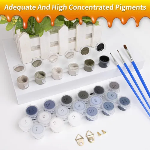 Miniatura 4 de RAOHEVU Kit de pintura por números para adultos principiantes – "Camino a las montañas" Kits de pintura por números (16 x 20 pulgadas) con pintura