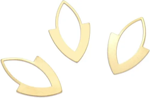 Miniatura 8 de Adabele - 20 piezas de pendientes colgantes de latón crudo con forma de abanico en forma de abanico de 0.575 in, pequeños sin placa/sin
