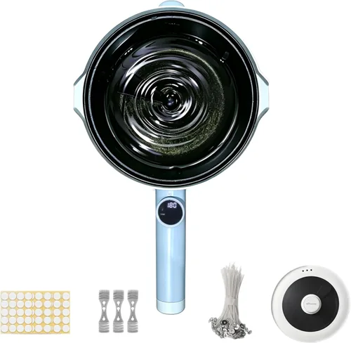 OFFNOVA Kit de derretimiento de cera autoagitable de 6 libras, derretidor de cera de 1000 W para hacer velas, gran capacidad de 3 litros, fusión