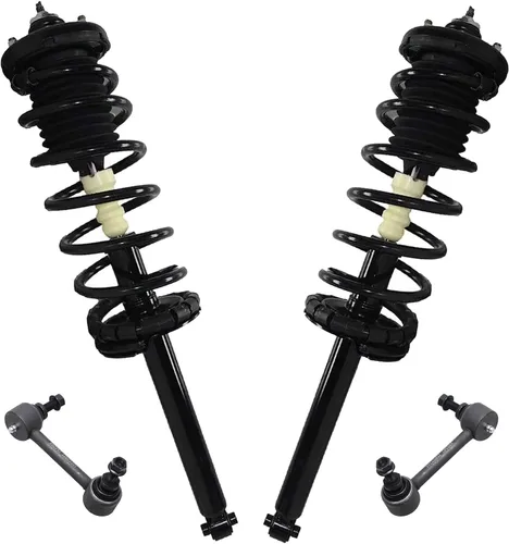 Miniatura 95 de Detroit Axle - Kit de 4 barras estabilizadoras delanteras para Ford F-150 2021 2022 2023 2024, 2 puntales con resorte helicoidal, 2 eslabones